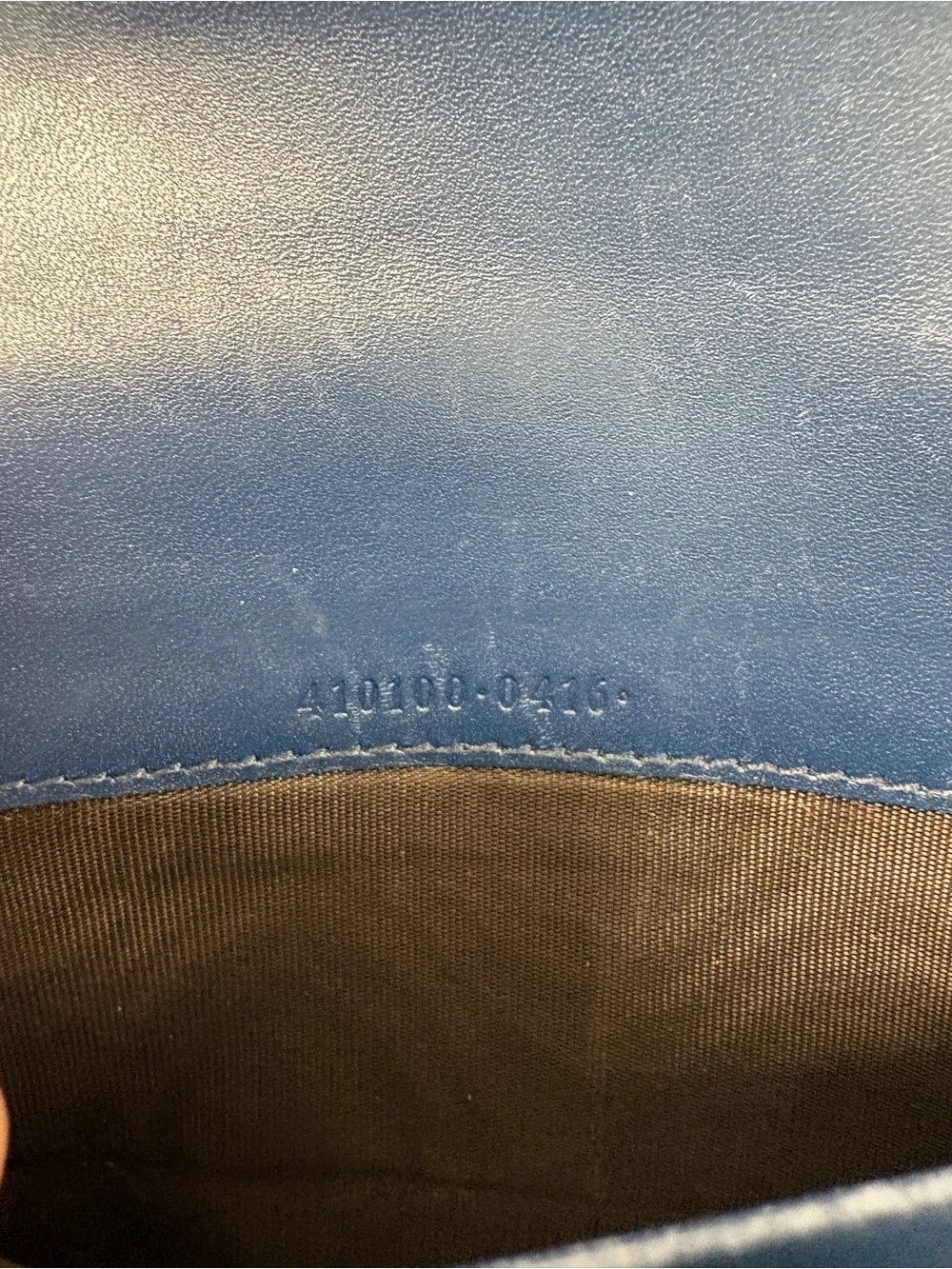 Gucci Navy Blue Guccissima Leather Flap Wallet 410100